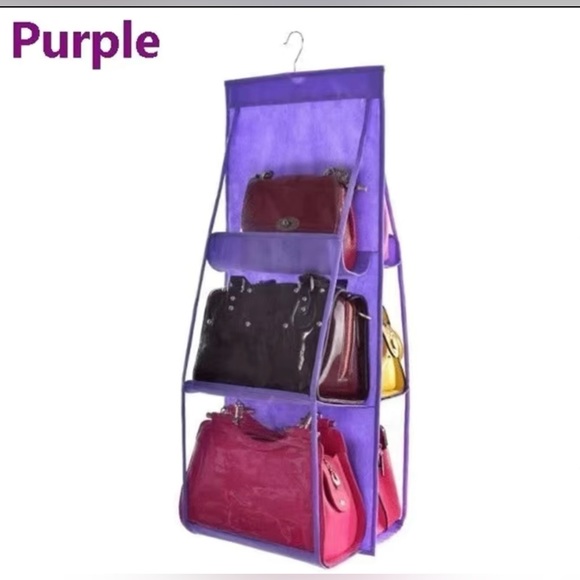8x HOST PICK Hanging Hook Handbag/Purse Organizer holds 6 handbags - Picture 4 of 6